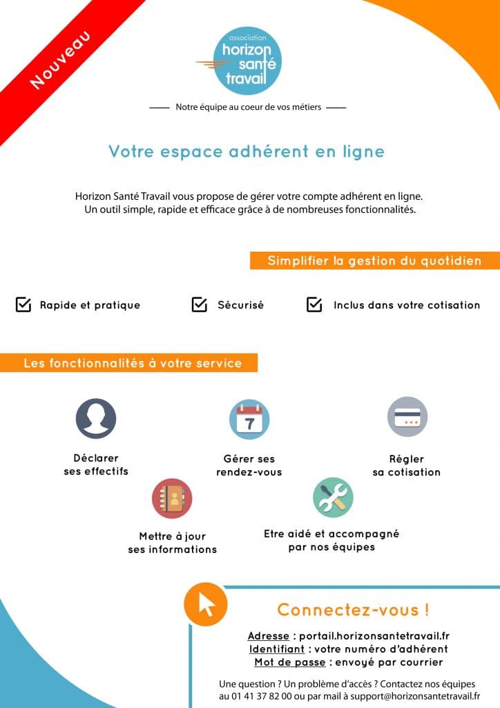 Votre espace adhérent en ligne ! 1 Flyer portail